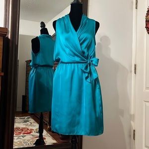 Elegant Teal Wrap Dress